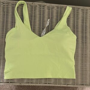 Neon Yellow V-Neck Crop Top
